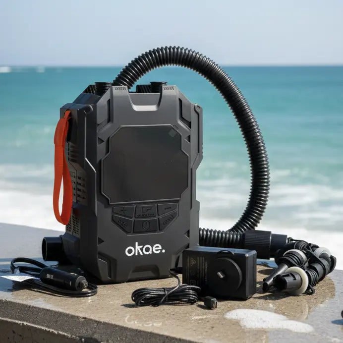 COMING SOON! Okae. Portable Inflatable boat & SUP Air pump Okae